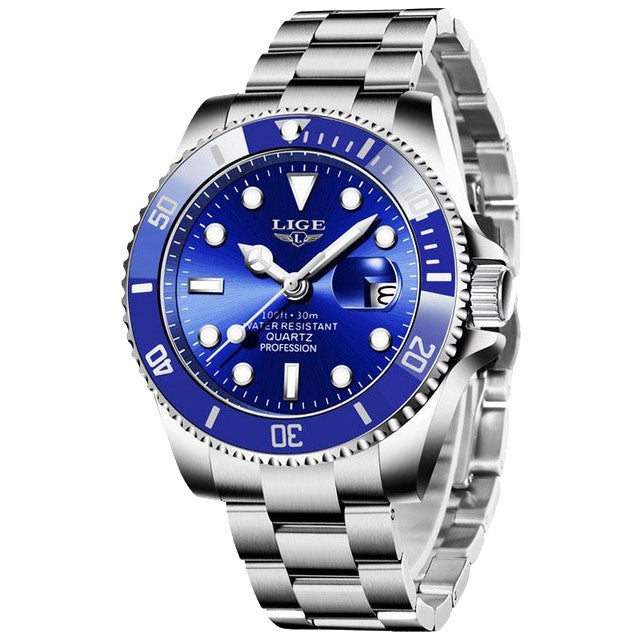 Montre LIGE 10045 Bleu & Argent